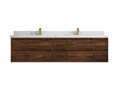 Madison Floating Teak 84 in. W x 22 in. D Double Sink Bathroom Vanity - photo 21