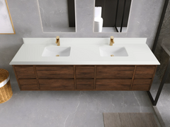 Madison Floating Teak 84 in. W x 22 in. D Double Sink Bathroom Vanity - photo 32