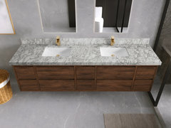 Madison Floating Teak 84 in. W x 22 in. D Double Sink Bathroom Vanity - photo 12