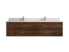 Madison Floating Teak 84 in. W x 22 in. D Double Sink Bathroom Vanity - photo 29