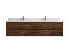Madison Floating Teak 84 in. W x 22 in. D Double Sink Bathroom Vanity - photo 35