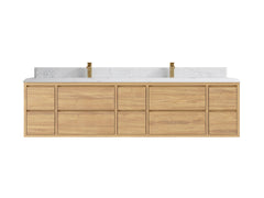 Madison Floating Teak 84 in. W x 22 in. D Double Sink Bathroom Vanity - photo 15