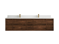 Madison Floating Teak 84 in. W x 22 in. D Double Sink Bathroom Vanity - photo 33