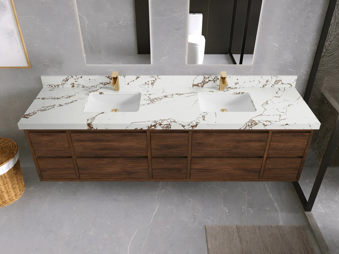 Madison Floating Teak 84 in. W x 22 in. D Double Sink Bathroom Vanity | 
              
                Dark Walnut Finish Teak
                
                  
             - MDS_TK_FLT_WLN_CA_PZ_84 - photo №43