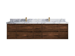 Madison Floating Teak 84 in. W x 22 in. D Double Sink Bathroom Vanity - photo 25