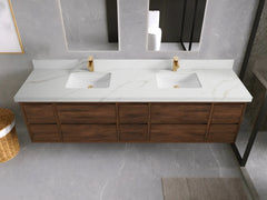 Madison Floating Teak 84 in. W x 22 in. D Double Sink Bathroom Vanity - photo 26