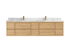 Madison Floating Teak 84 in. W x 22 in. D Double Sink Bathroom Vanity - photo 12