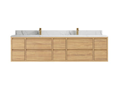 Madison Floating Teak 84 in. W x 22 in. D Double Sink Bathroom Vanity - photo 14