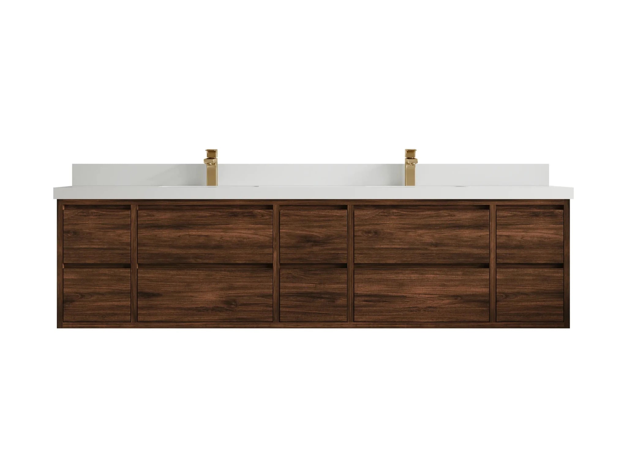 Madison Floating Teak 84 in. W x 22 in. D Double Sink Bathroom Vanity - Willow Bath and Vanity