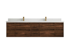 Madison Floating Teak 84 in. W x 22 in. D Double Sink Bathroom Vanity - photo 52