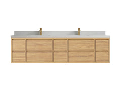 Madison Floating Teak 84 in. W x 22 in. D Double Sink Bathroom Vanity - photo 13