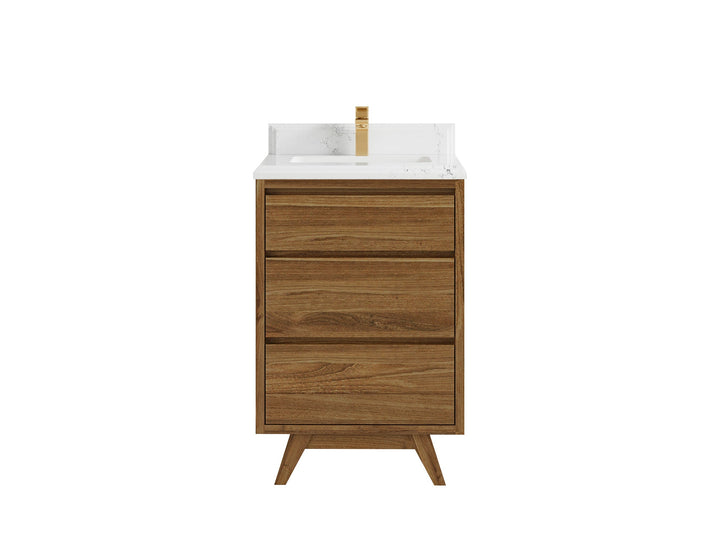 Madison Teak Wood 24 in. W x 22 in. D Single Sink Bathroom Vanity - photo 15