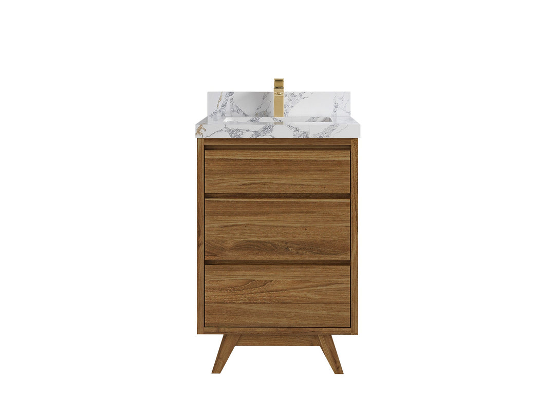 Madison Teak Wood 24 in. W x 22 in. D Single Sink Bathroom Vanity - Willow Bath and Vanity