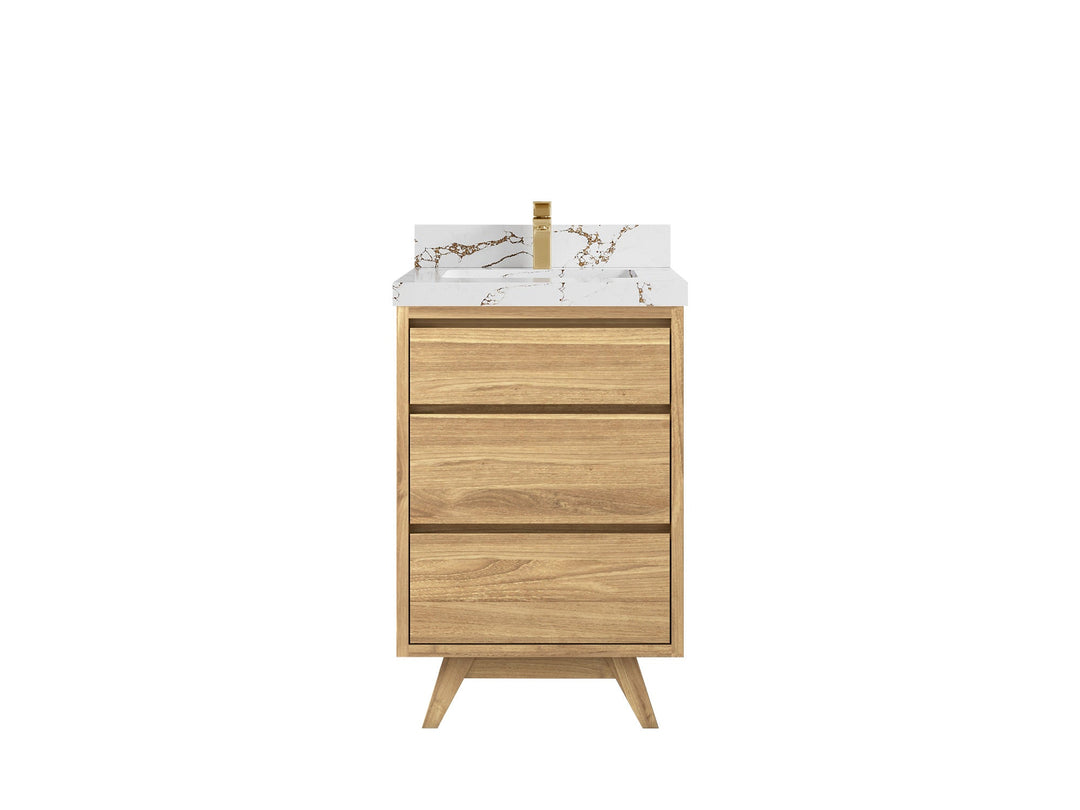 Madison Teak Wood 24 in. W x 22 in. D Single Sink Bathroom Vanity - Willow Bath and Vanity