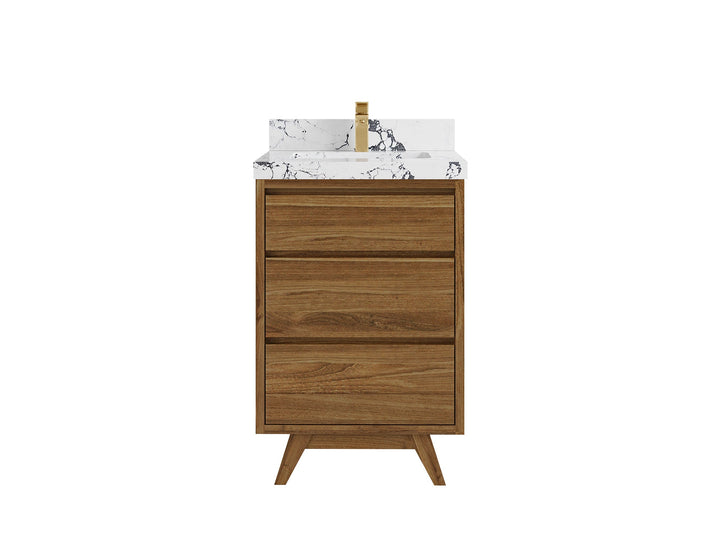 Madison Teak Wood 24 in. W x 22 in. D Single Sink Bathroom Vanity - photo 22