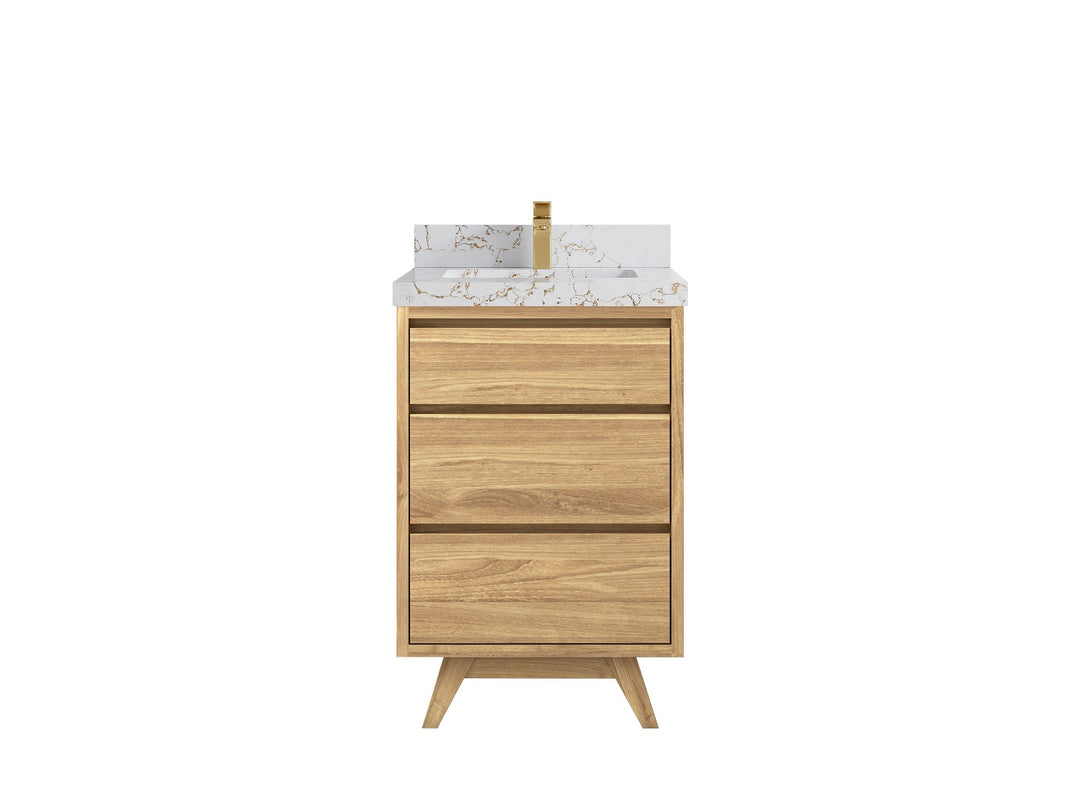 Madison Teak Wood 24 in. W x 22 in. D Single Sink Bathroom Vanity - Willow Bath and Vanity