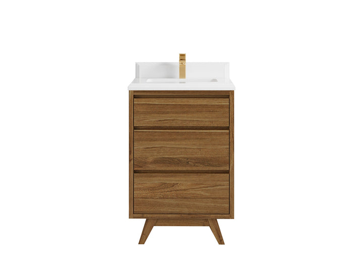 Madison Teak Wood 24 in. W x 22 in. D Single Sink Bathroom Vanity - photo 16