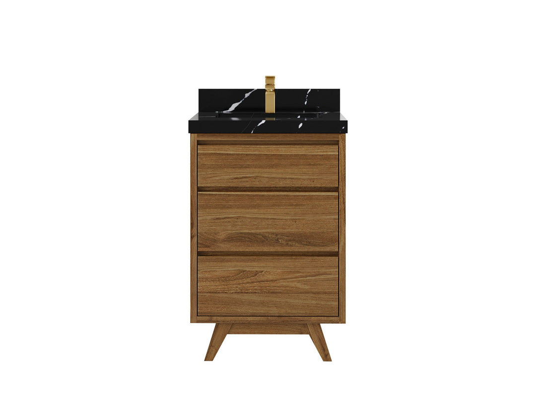 Madison Teak Wood 24 in. W x 22 in. D Single Sink Bathroom Vanity - Willow Bath and Vanity