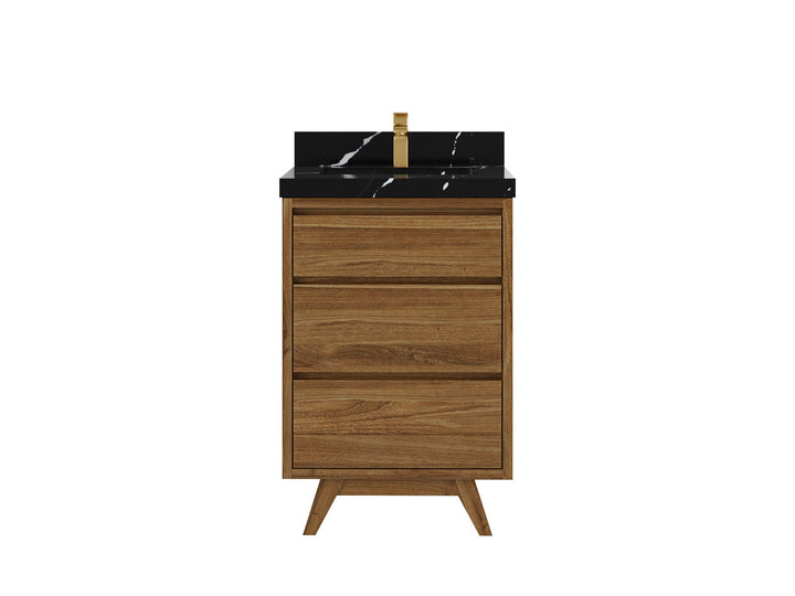 Madison Teak Wood 24 in. W x 22 in. D Single Sink Bathroom Vanity - photo 8