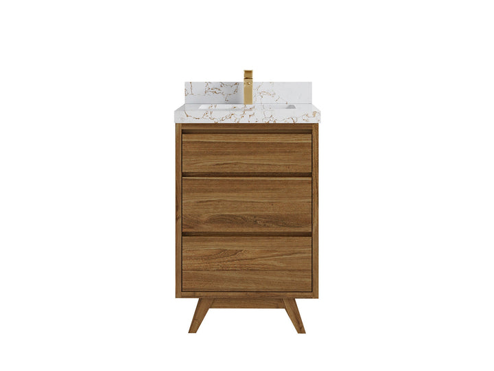Madison Teak Wood 24 in. W x 22 in. D Single Sink Bathroom Vanity - photo 21