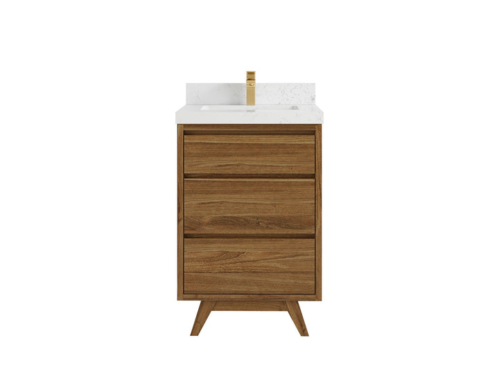 Madison Teak Wood 24 in. W x 22 in. D Single Sink Bathroom Vanity - photo 17