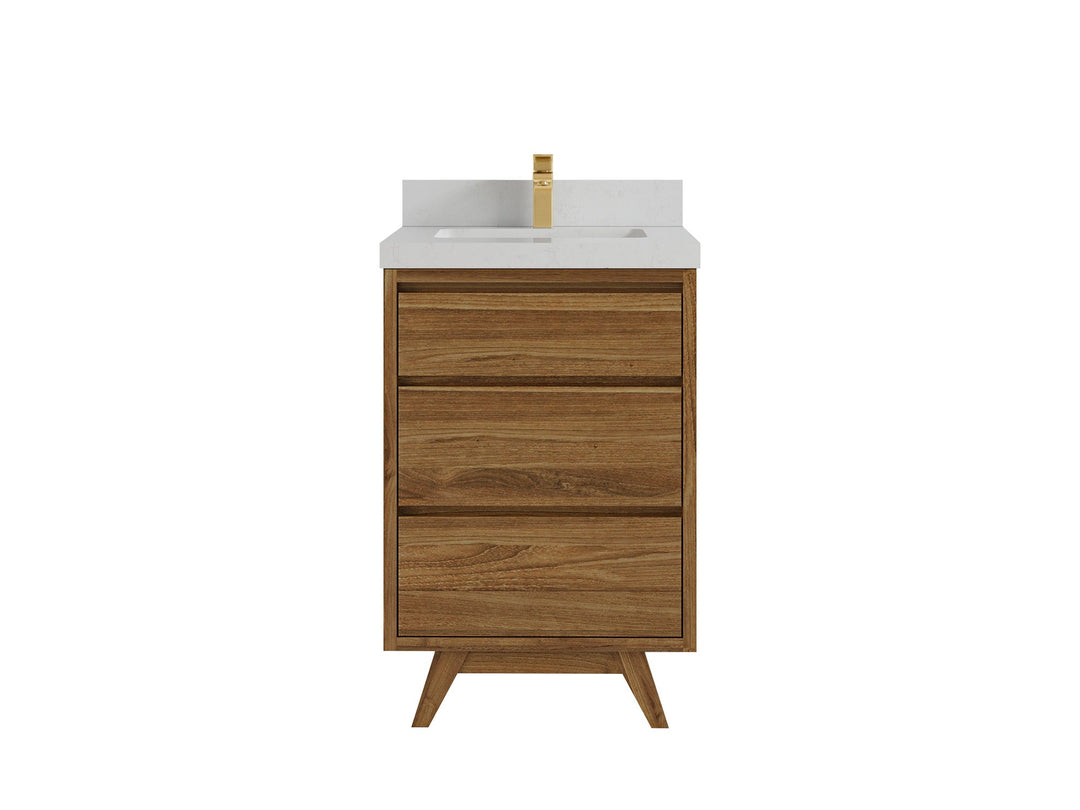 Madison Teak Wood 24 in. W x 22 in. D Single Sink Bathroom Vanity - Willow Bath and Vanity