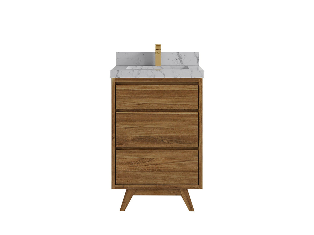 Madison Teak Wood 24 in. W x 22 in. D Single Sink Bathroom Vanity - Willow Bath and Vanity