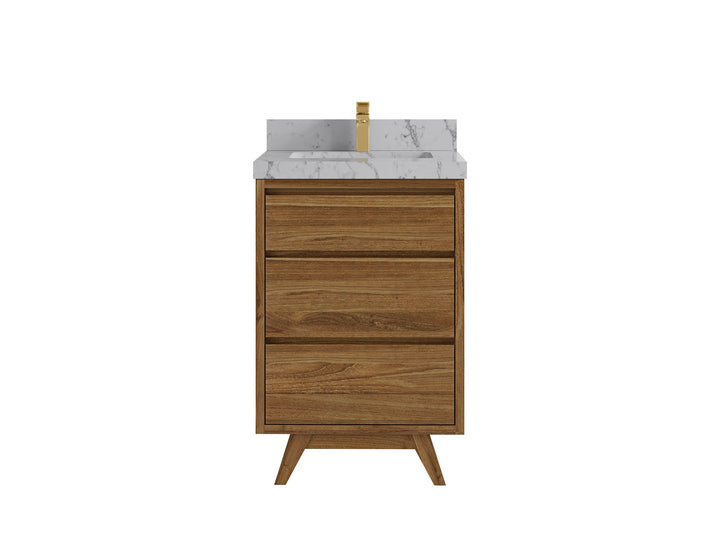 Madison Teak Wood 24 in. W x 22 in. D Single Sink Bathroom Vanity - photo 23