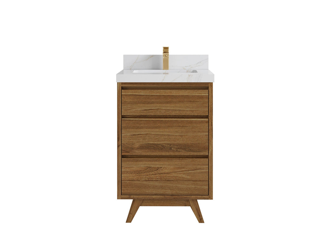 Madison Teak Wood 24 in. W x 22 in. D Single Sink Bathroom Vanity - Willow Bath and Vanity