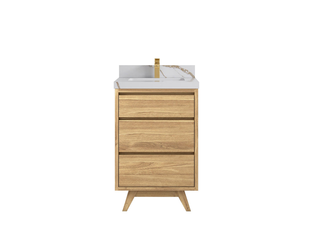 Madison Teak Wood 24 in. W x 22 in. D Single Sink Bathroom Vanity - Willow Bath and Vanity