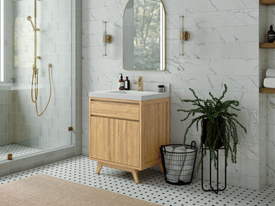 Madison Teak Wood 30 in. W x 22 in. D Single Sink Bathroom Vanity - Willow Bath and Vanity