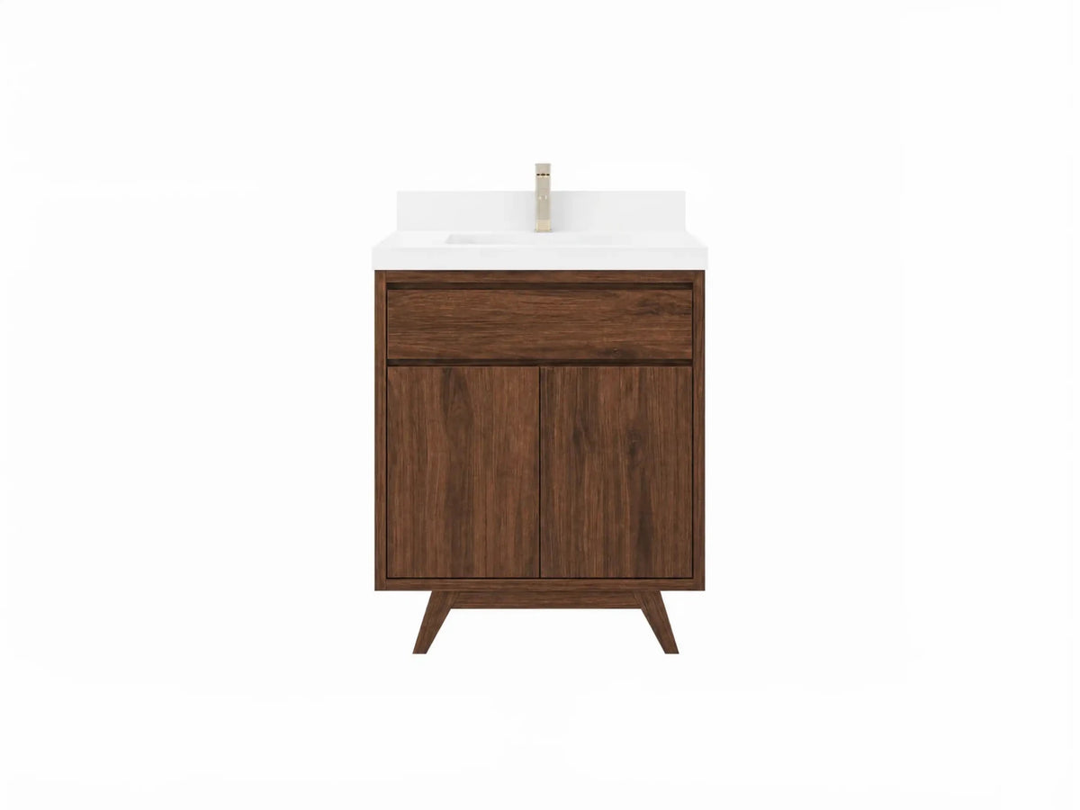 Madison Teak Wood 30 in. W x 22 in. D Single Sink Bathroom Vanity - Willow Bath and Vanity