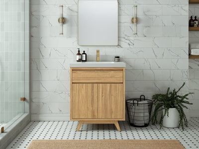 Madison Teak Wood 30 in. W x 22 in. D Single Sink Bathroom Vanity - Willow Bath and Vanity