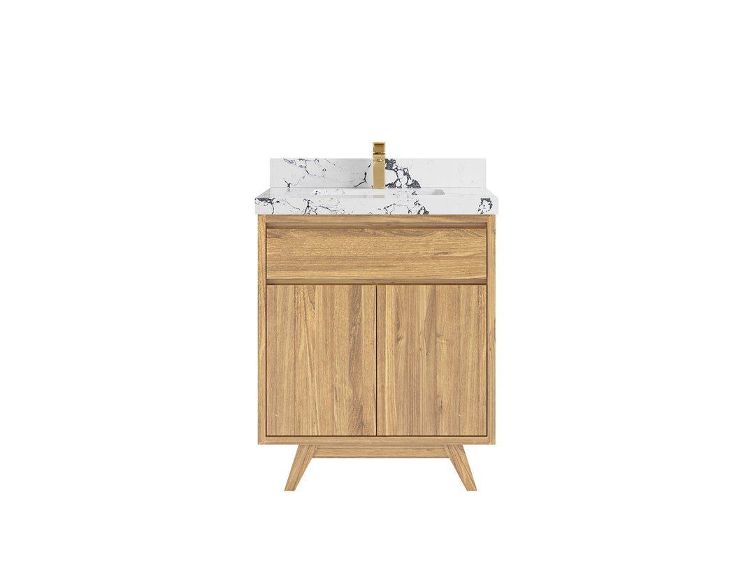 Madison Teak Wood 30 in. W x 22 in. D Single Sink Bathroom Vanity - Willow Bath and Vanity