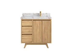 Madison Teak Wood 36 in. W x 22 in. D Right Offset Sink Bathroom Vanity - photo 24