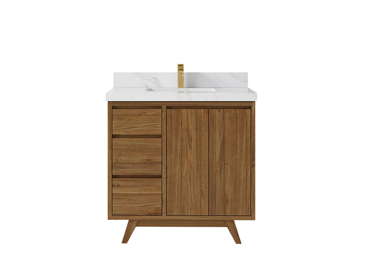 Madison Teak Wood 36" W x 22" D Center Sink Vanity – Perfect for a Modern Bathroom - photo 19