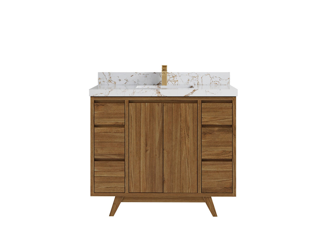 Madison Teak Wood 42 in. W x 22 in. D Single Sink Bathroom Vanity - Willow Bath and Vanity