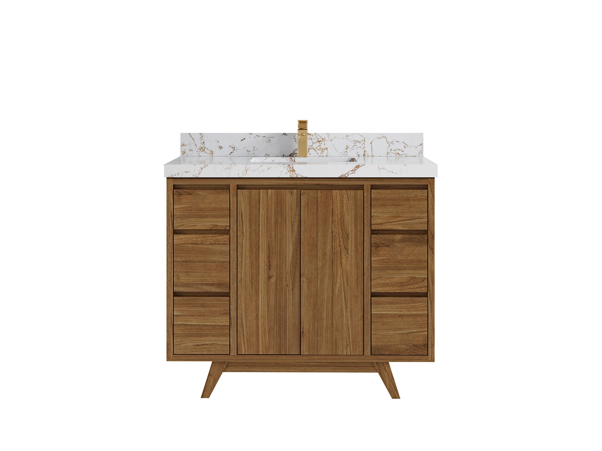 Madison Teak Wood 42 in. W x 22 in. D Single Sink Bathroom Vanity - Willow Bath and Vanity
