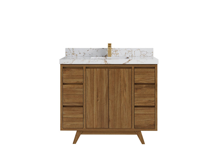 Madison Teak Wood 42 in. W x 22 in. D Single Sink Bathroom Vanity - photo 24