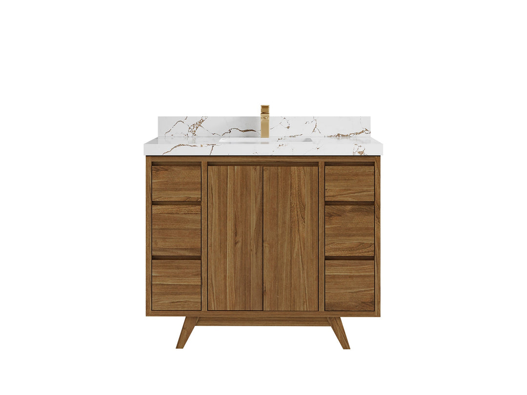 Madison Teak Wood 42 in. W x 22 in. D Single Sink Bathroom Vanity - Willow Bath and Vanity