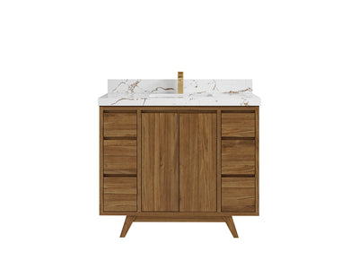Madison Teak Wood 42 in. W x 22 in. D Single Sink Bathroom Vanity - Willow Bath and Vanity