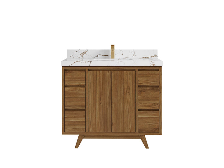 Madison Teak Wood 42 in. W x 22 in. D Single Sink Bathroom Vanity - photo 23