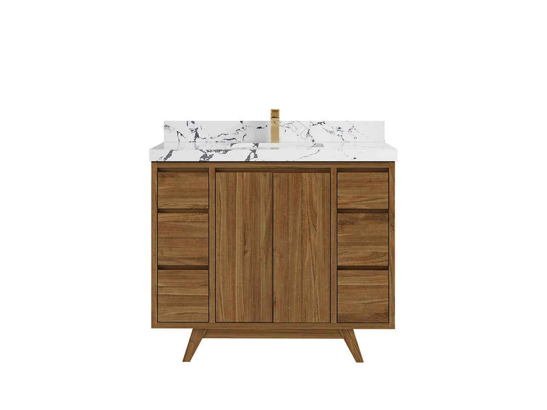 Madison Teak Wood 42 in. W x 22 in. D Single Sink Bathroom Vanity - Willow Bath and Vanity