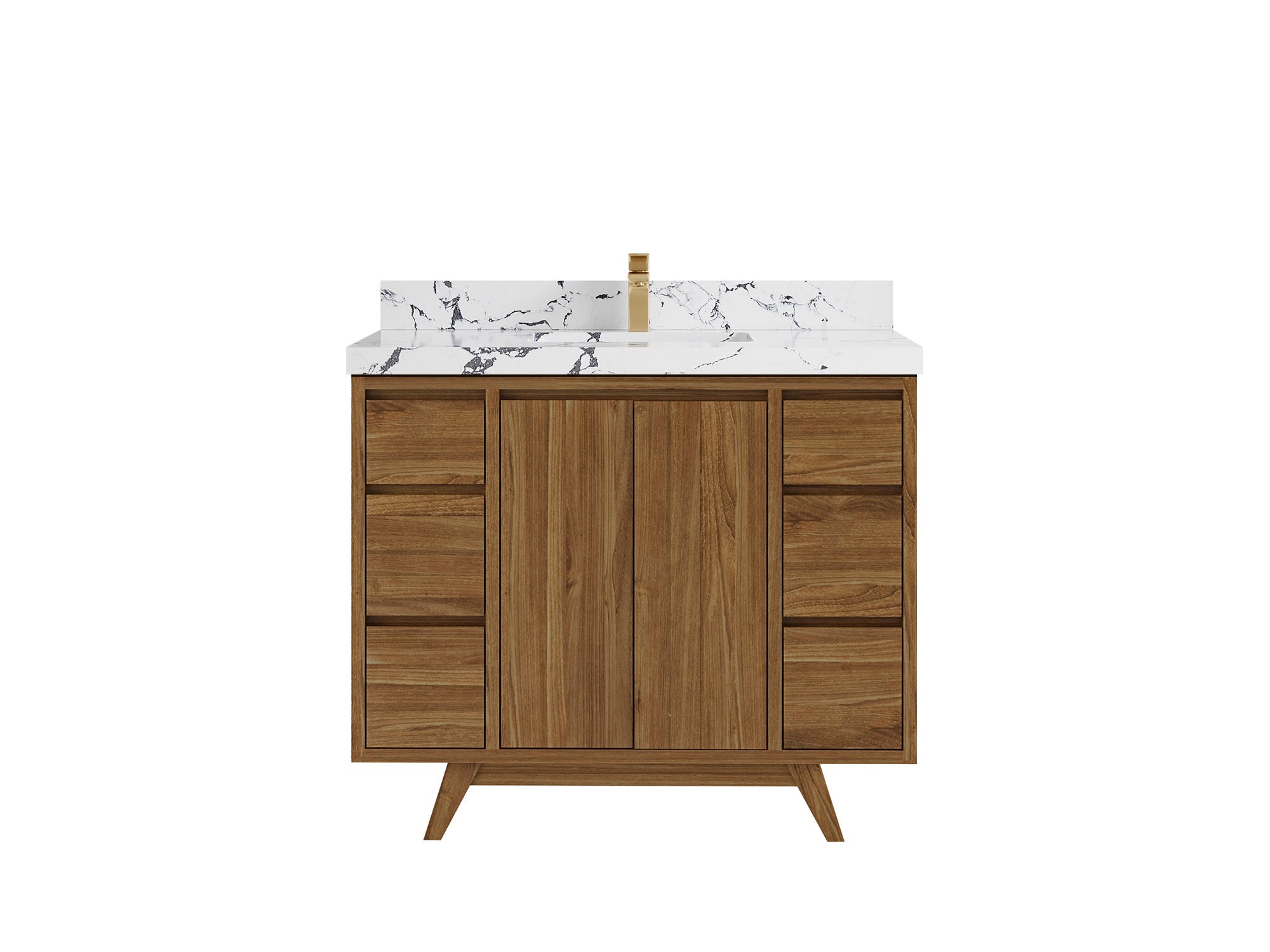 Madison Teak Wood 42 in. W x 22 in. D Single Sink Bathroom Vanity - Willow Bath and Vanity