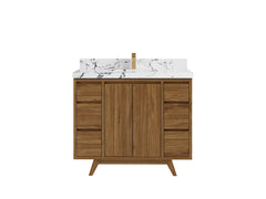 Madison Teak Wood 42 in. W x 22 in. D Single Sink Bathroom Vanity - photo 25