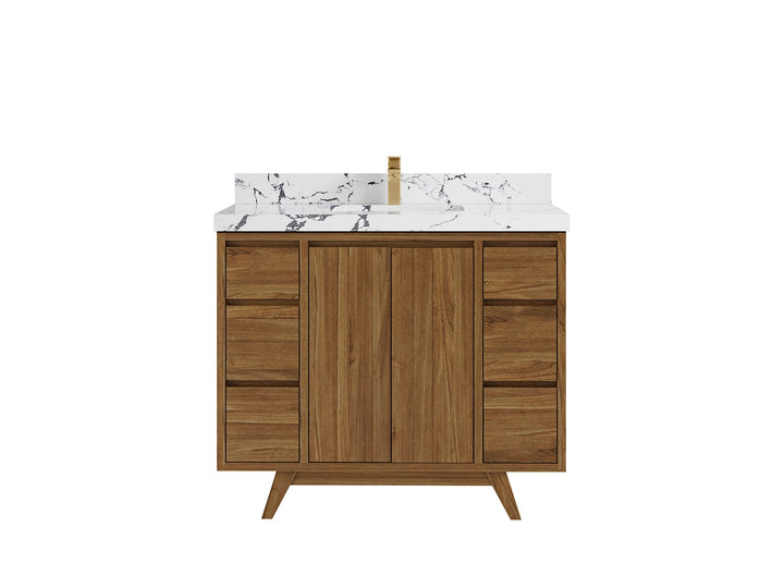Madison Teak Wood 42 in. W x 22 in. D Single Sink Bathroom Vanity - photo 25