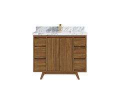 Madison Teak Wood 42 in. W x 22 in. D Single Sink Bathroom Vanity - photo 21