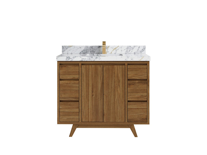 Madison Teak Wood 42 in. W x 22 in. D Single Sink Bathroom Vanity - photo 21