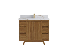 Madison Teak Wood 42 in. W x 22 in. D Single Sink Bathroom Vanity - photo 20