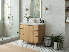 Madison Teak Wood 42 in. W x 22 in. D Single Sink Bathroom Vanity - photo 2